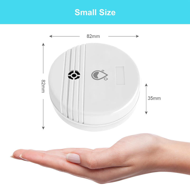 [Australia - AusPower] - Water Leak Detector 4 Packs, Lound Sound Sensor Alarm, Home Water Flooding Monitor Sink Overflow Monitoring Wet Moisture Alert Pipe Leakage Drip Detection Warning for Basement, Laundry, Bathroom 4pcs Water Leak Detector 