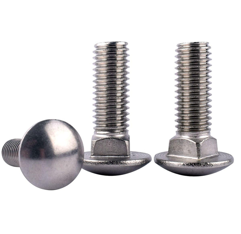 [Australia - AusPower] - 3/8-16 x 1-1/2" Carriage Bolts Screws, Round Head Square Neck, 304 Stainless Steel 18-8, UNC Coarse Fully Thread, Quantity 8Pcs 3/8-16 x 1-1/2" (8 Pcs) 