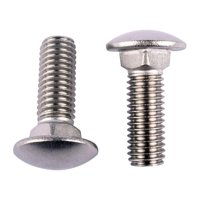 [Australia - AusPower] - 3/8-16 x 1-1/2" Carriage Bolts Screws, Round Head Square Neck, 304 Stainless Steel 18-8, UNC Coarse Fully Thread, Quantity 8Pcs 3/8-16 x 1-1/2" (8 Pcs) 