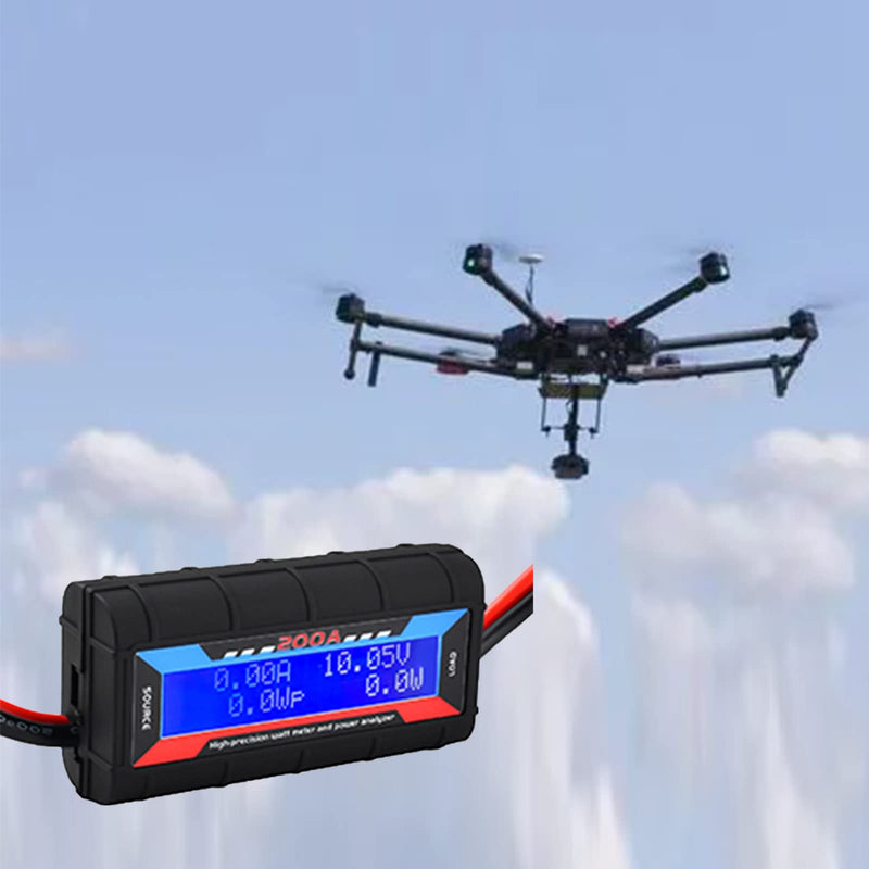 200A High Precision Aircraft Model Performance Analyzer | Wattmeter Detector, Digital LCD Battery Backup System Battery Consumption Monitor, Model Tester UAV Accessories