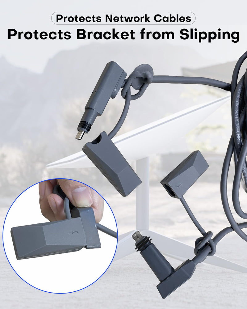 [Australia - AusPower] - Starlink Cable End Caps, Starlink Mount Anti-Slip Pad, Starlink Accessories with Starlink Cable Protection Caps*2 and 4pcs Starlink Mount Anti-Slip Pad, Starlink Mounting Kit Starlink Cable Protection 