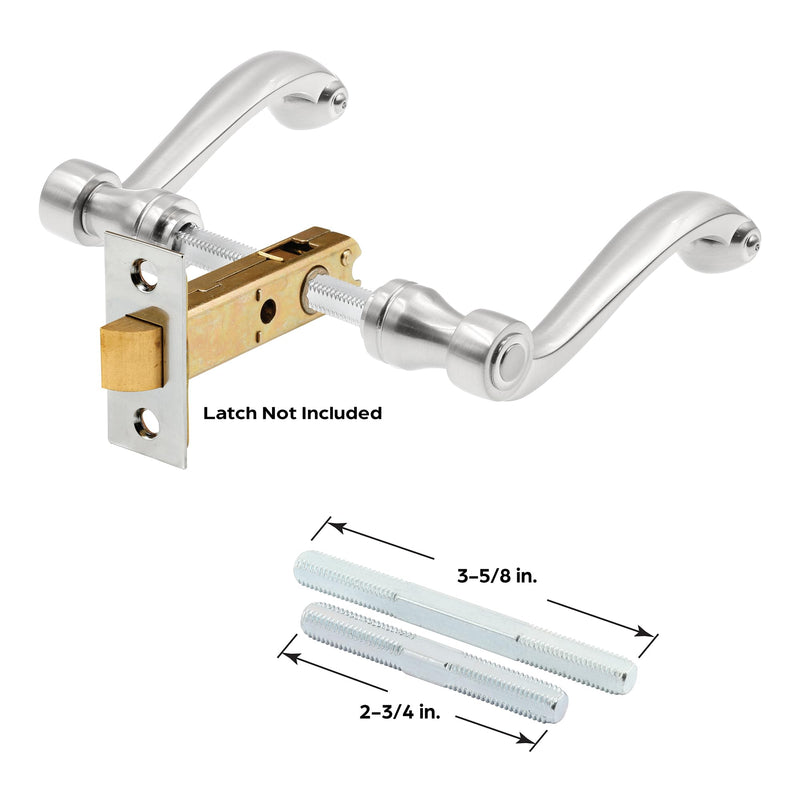 Prime-Line E 2663 French Colonial Door Levers, Heavy Weighted Casting Design, Satin Nickel, 1 Set 1/4 Inch
