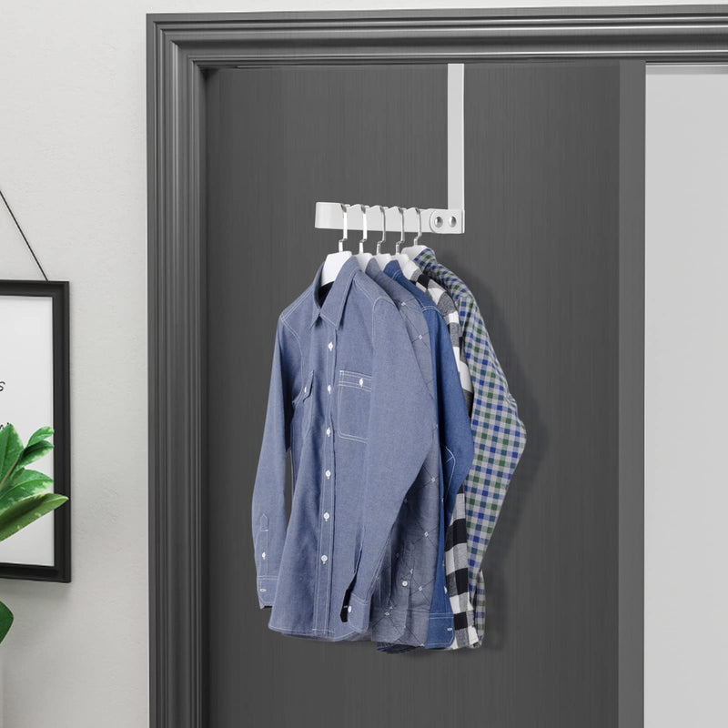 [Australia - AusPower] - FYY Over The Door Hooks Hanger, 2 Pack Collapsible Folding Over The Door Organizer Rack Space Saving Hanging Storage Hanger for Clothes, Coats, Towels for Bedroom Bathroom White 