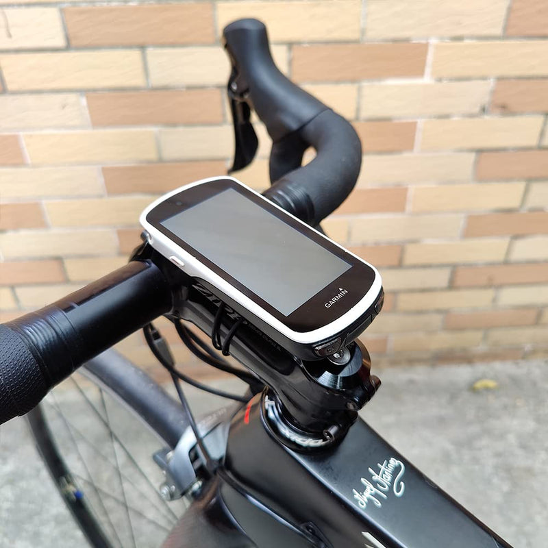 [Australia - AusPower] - Out Front Bike Stem Mount for Garmin Edge Wahoo Elemnt Bryton Rider Stages Dash Hammerhead Karoo Road Mountian Adjustable Handlebar Mount (Black) Black with stem cap 