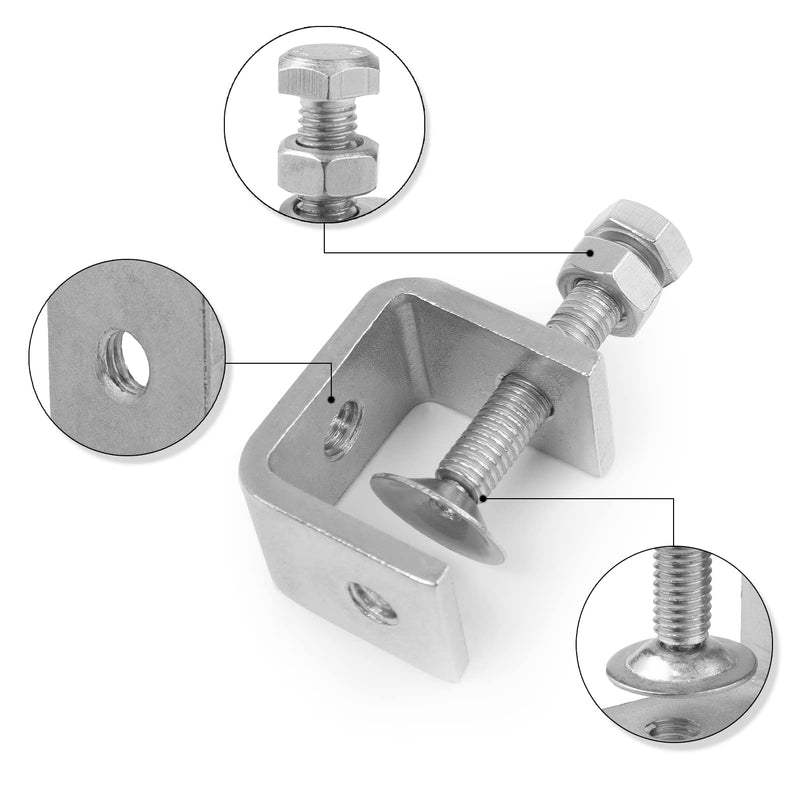 [Australia - AusPower] - 6 Pack 304 Stainless Steel Small C Clamps 1 Inch Mini C-Clamps Heavy Duty for Woodworking and Welding Mounting (30mm) 1 3/16 inch─6pcs 
