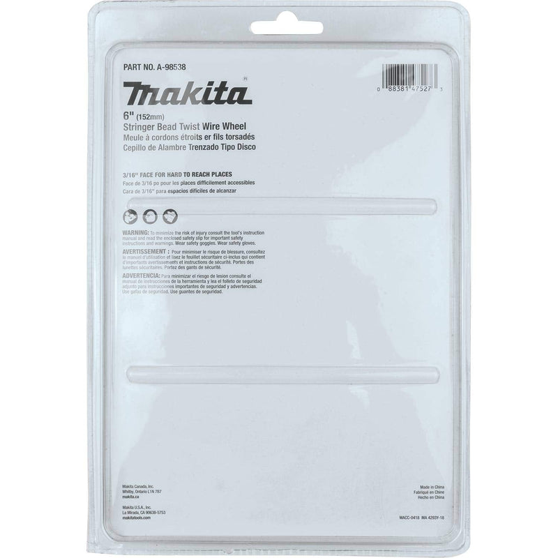[Australia - AusPower] - Makita A-98538 6" Stringer Bead Twist Wire Wheel, 5/8"-11 