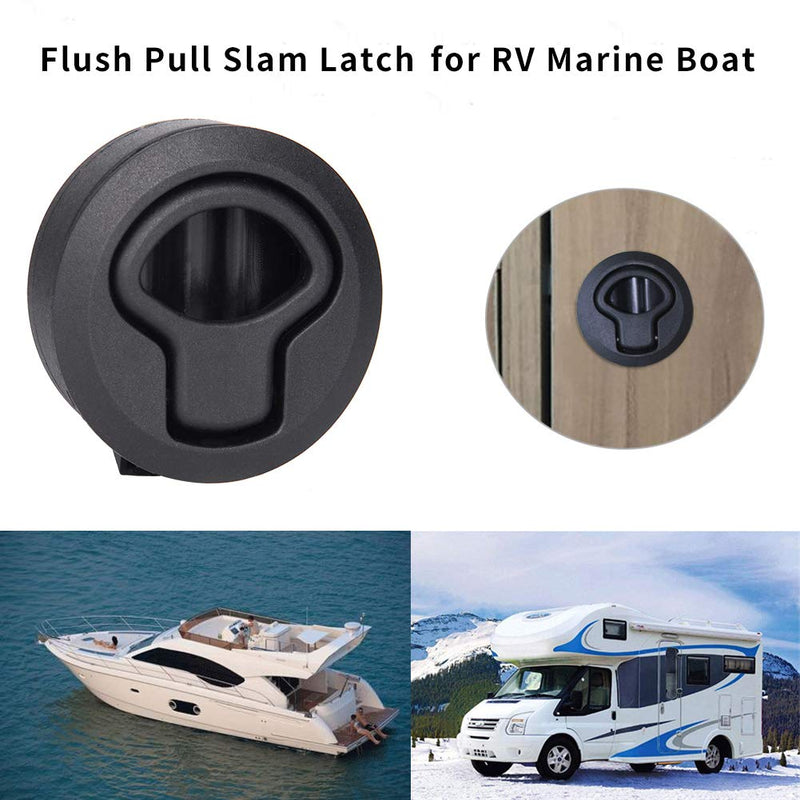 2Pcs Black Plastic Slam Latch Flush Door Pull Latch for Boat Deck Hatch Flush Door Pull Latch