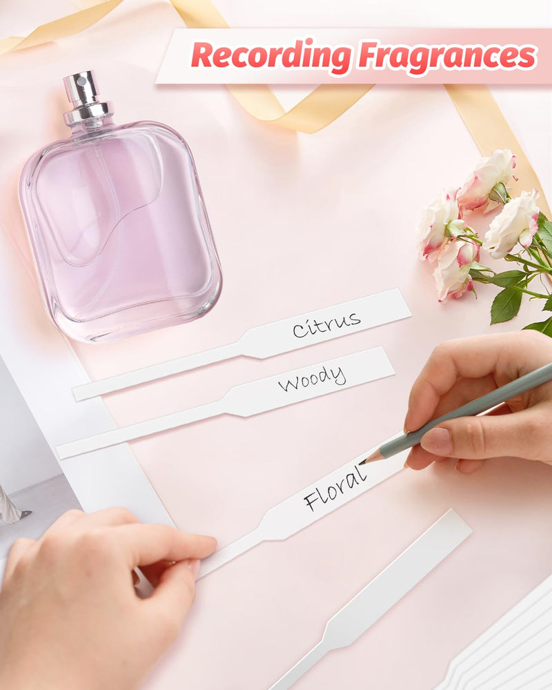1000 Pieces Perfume Tester Strips, Disposable Fragrance Test Strips, Pure White and Strong Absorbent, Fragrance Blotter Strips, Scent Strips, for Fragrances Essential Oils Spice 1000 Pieces