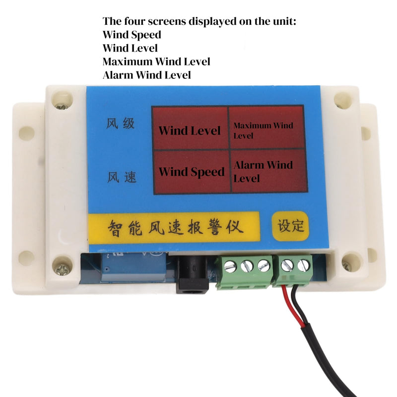 [Australia - AusPower] - Topyond Wind Gauge, Wind Speed Alarm Device with 3 Fan Blades, Tower Crane Aneometer, Wind Gauge, USB, 5 V, High Precision, for Outdoor Use, Intelligent Alarm 