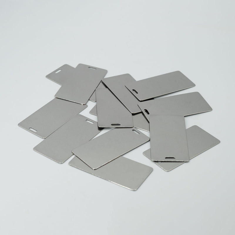 25 Pack Metal Engraving Blanks Stamping Blanks Stainless Steel Rectangle Blank Tags 1.5x3 Inches