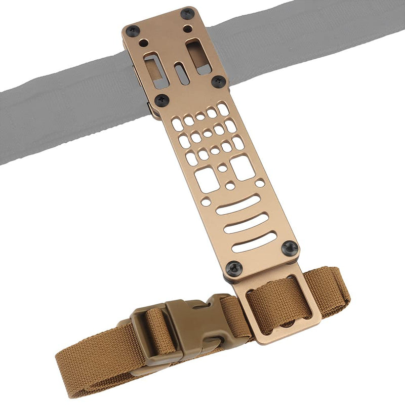 Tactical Sinking Holster Leg Hanging Extension Plate Adjustable Metal Modular Holster Adaptor Leg Drop Organizer CB 19x5.4x0.4cm
