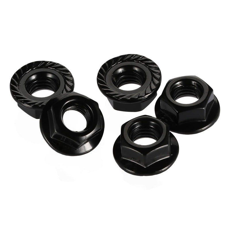 [Australia - AusPower] - 3/8-16 Serrated Flange Hex Lock Nuts, Stainless Steel 18-8 (304), Black Oxide, 10 PCS 3/8-16 