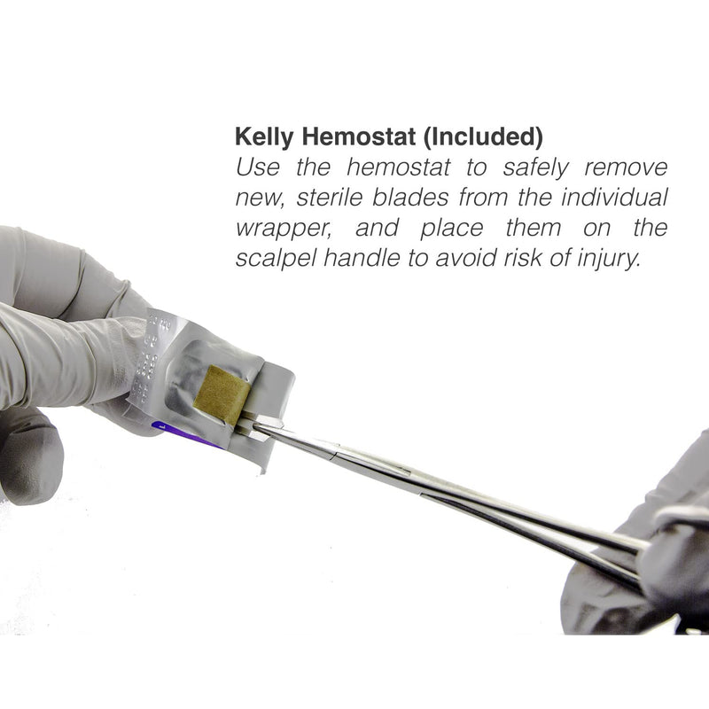 [Australia - AusPower] - Dermaplaning Kit Professional Swann Morton 10R Dermaplaning Blades, scalpel blade remover box, hemostat for ease of installing surgically sharp dermaplane blades (3 items) 