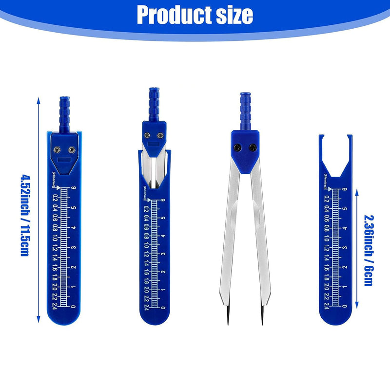 Medical Vernier Caliper, ECG Caliper, 0-2.4 Inch Stainless Steel Measuring Ruler, ECG Divider, Ruler, Measuring Tool for Measurement, Nursing, Measuring Electrocardiographs with Adjustable Screws (Blue) blue