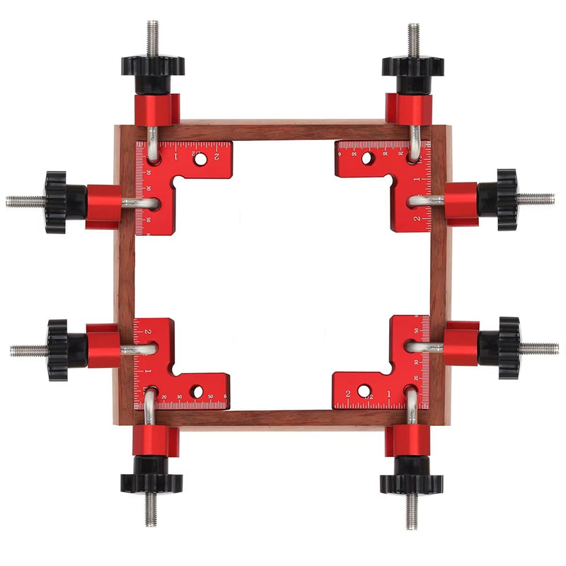 2 Pack 90 Degree Mini Positioning Squares, Corner Clamps for Woodworking, Aluminum Right Angle Clamps Fixing Clamp, Carpenter Corner Clamping Square Tool for Box, Cabinets, Drawers (Red)