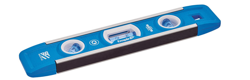 [Australia - AusPower] - Empire Level EM81.9G 9 Inch Magnetic Torpedo Level w/Overhead Viewing Slot (Made in USA), Silver/White/Blue 