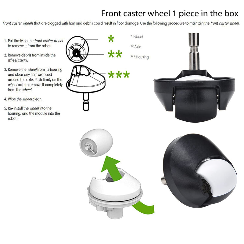 Parts accessories Compatible for iRobot Roomba e5 e6 i1 i2 i3 i4 i5 i6 i7 i8 j5 j6 j7 j8 and all Plus i e j Series Vacuum Cleaner 2 Set Roller Brushes 8 HEPA Filters 8 Side Brushes 1 caster wheel includes caster wheel