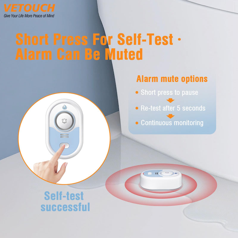 [Australia - AusPower] - Water Leak Detector with Loud Alarm, 100dB Siren & LED Flash, Water Sensor Alarm for Home, Basement, Sump Pump, Kitchen, Bathroom, RV, Water Heater, Indoor Outdoor 5-Pack 
