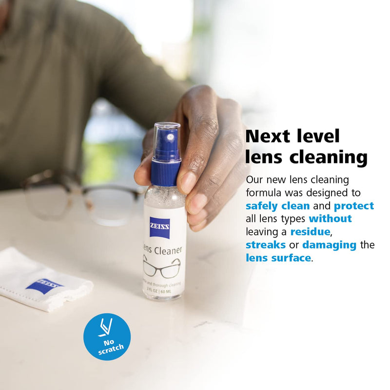 [Australia - AusPower] - ZEISS Lens Care Pack - 2-8 Ounce Bottles of Lens Spray, 2 Microfiber Cleaning Cloths 