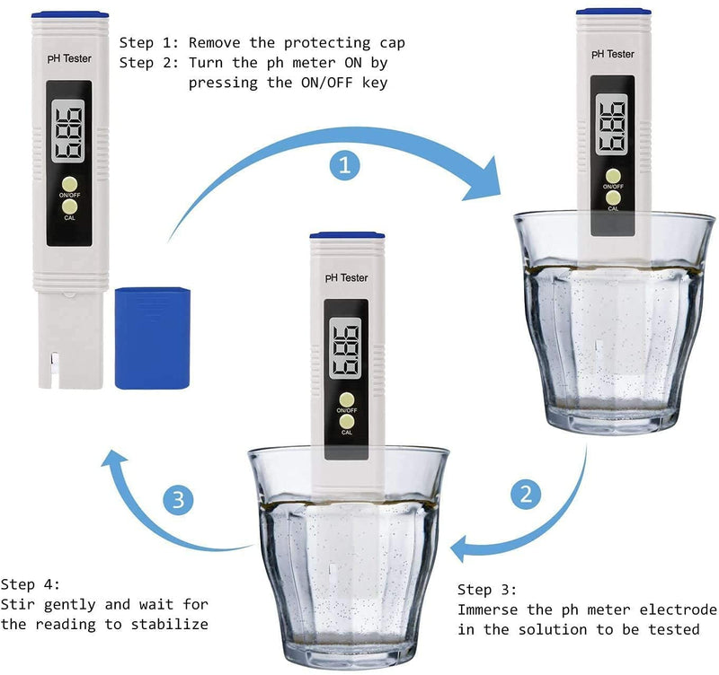 [Australia - AusPower] - pH Meter for Water, 0.01 High Accuracy 0-14 pH Measurement Range Digital pH Tester, Compact Size Easy to Read Water Test Pen for Drinking Water, Pool and Aquarium 