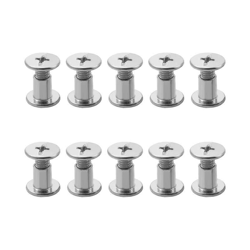 [Australia - AusPower] - Bettomshin 25Pcs M4 Binding Screw, M4 x 6mm Nickel Plated Carbon Steel Cross Head Butt Screw Binding Post Screw Kit for Scrapbook Photo Albums Bookbinding DIY Leather Saddles Purses Belt 