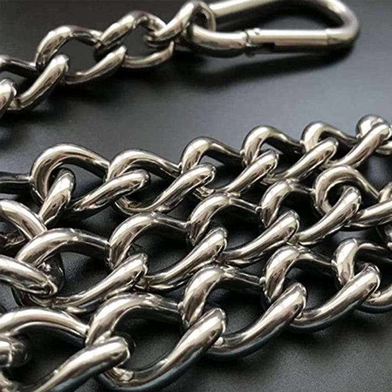 [Australia - AusPower] - 2PCS 24" Length Stainless Steel Hanging Chair Chain with 4 Carabiners Load Bearing 400-800LB 