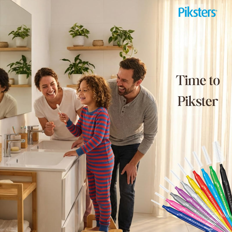 Piksters Interdental Brushes, Size 00, 100 Count (10 x 10 Packs), Interdental Tooth Brush for Extremely Tight Gaps, Gum Soft Bristles for Plaque Removal, Safe for Braces (100 pk) Size 00 (Pink) 100 Count (Pack of 1)