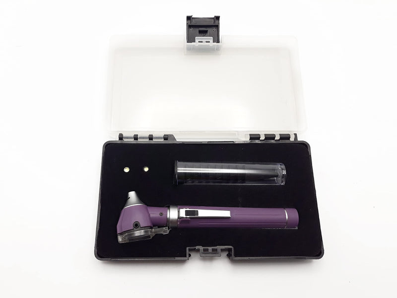 [Australia - AusPower] - Brilliance German Fiber Optic Otoscope - Professional Ear Scope with LED Light and Speculum for Ear Examination and Diagnosis - Ideal for Professional and Home Use - Purple Color 