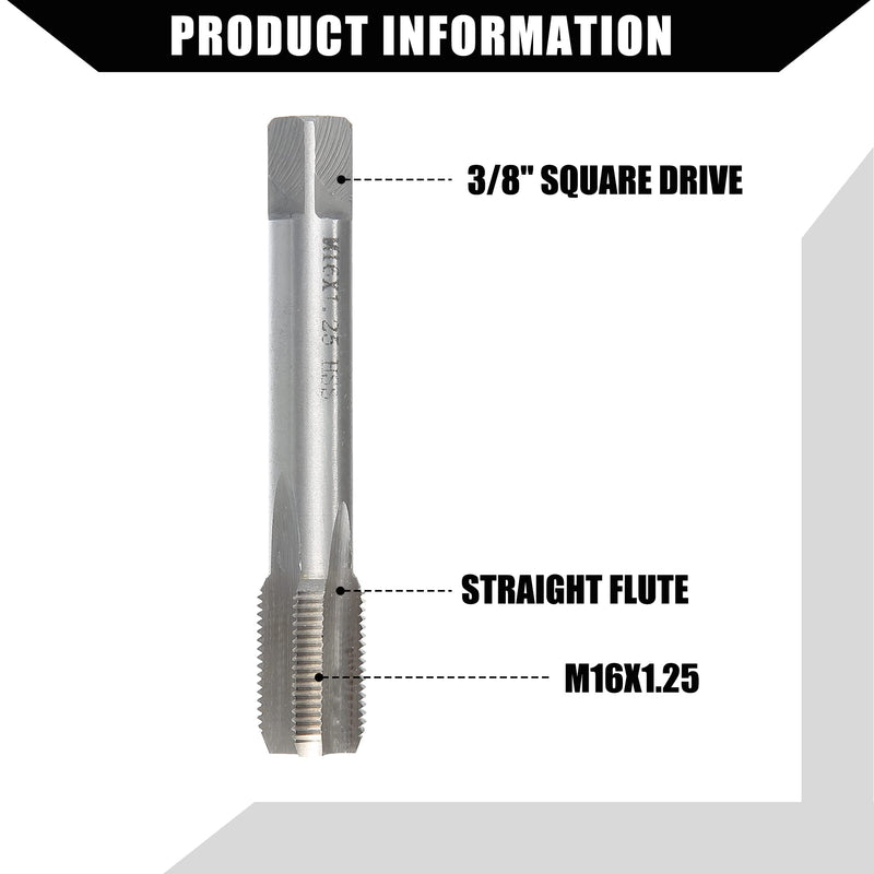 [Australia - AusPower] - Outer/Universal Spark Plug Thread Repair Tools with M14x1.25 Inner Inserts and M16x1.25 Tap/High Speed Steel Tap Spark Plug/Durable/Metal / 1 Set/Gold Tone 