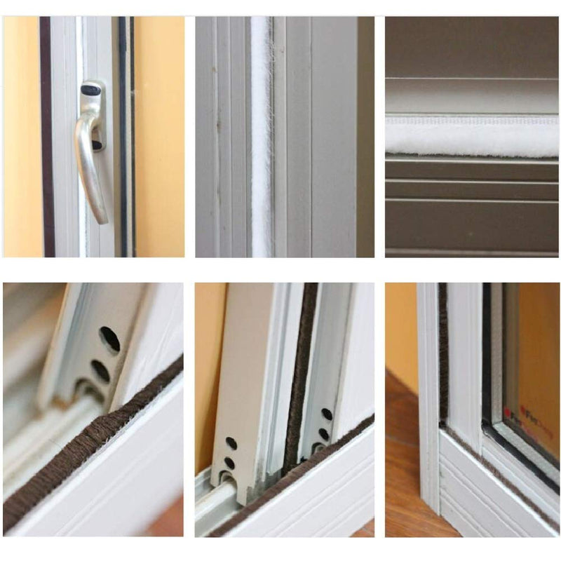 [Australia - AusPower] - TORRAMI Felt Pile Weather Stripping 11/32 inch x 3/16 inch x 16 ft, Sliding Windows and Door Frame Side Brush Seal, Draft Stopper Soundproofing, Grey Gray 