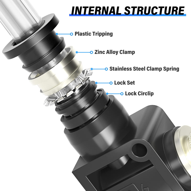 [Australia - AusPower] - TAILONZ PNEUMATIC SCF-1/4 Air Flow Control Valve with Push-to-Connect Fitting, in-Line Speed Controller Union Straight - 1/4 Inch Tube OD x 1/4 Inch Tube OD?Pack of 1? 1/4” OD Black 