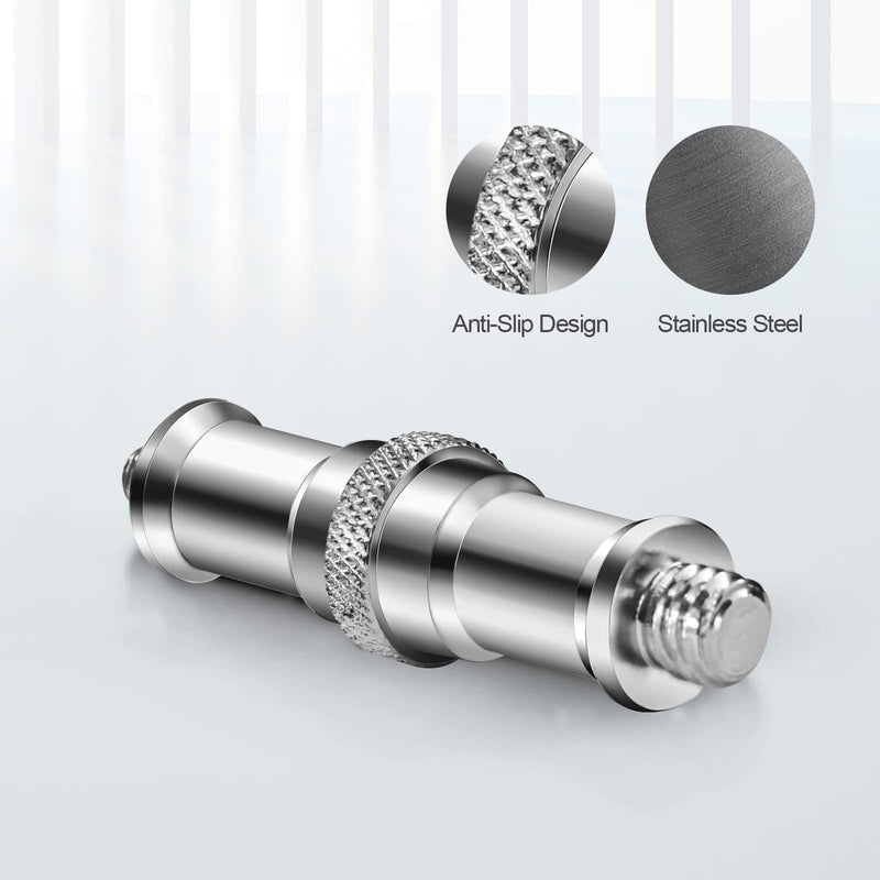 [Australia - AusPower] - 3 Pieces Standard 1/4 to 3/8 inch Metal Male Convertor Threaded Screw Adapter Spigot Stud for Studio Light Stand, Hotshoe/Coldshoe Adapter, Ball Head, Wireless Flash Receiver, Trigger 