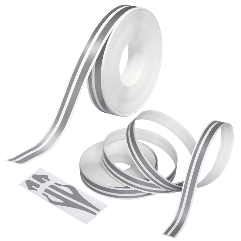 Spurtar 2 Rolls x 33Ft Car Pinstriping Tape Silver & 16.4ft/5M Car Interior Trim Strips Red