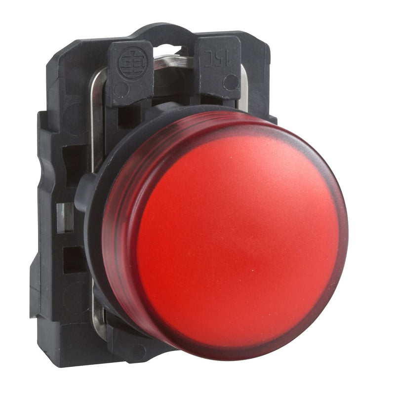 Schneider Electric XB5AVM4 Pilot Light And LED, Alarm Indicators, 230V-240V | Plastic, 22 mm, LED, smooth dome, 230-240 V AC, red x 240 V