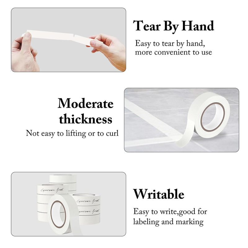 WANBAO Masking Tape Masking Tape Bulk 0.7 inch 55 Yards 3 Rolls for DIY Painting, Labeling, Packing, Craft, Art, etc, 165 Total Yards 0.7 Inch x 55 Yards x 3 Rolls White