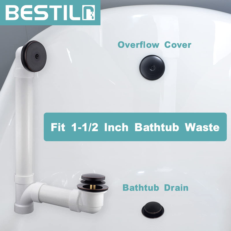 BESTILL Tip-Toe Bathtub Drain Bath Tub Trim Set Conversion Kit with Overflow Faceplate, Oil Rubbed Bronze