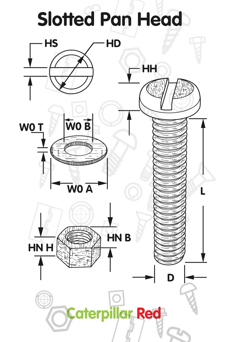 [Australia - AusPower] - 50 x Transparent Clear M4 x 20mm Slotted Head Bolts, Nuts, Washers - Acrylic Plastic Screws, (5/32 x 25/32 in) 