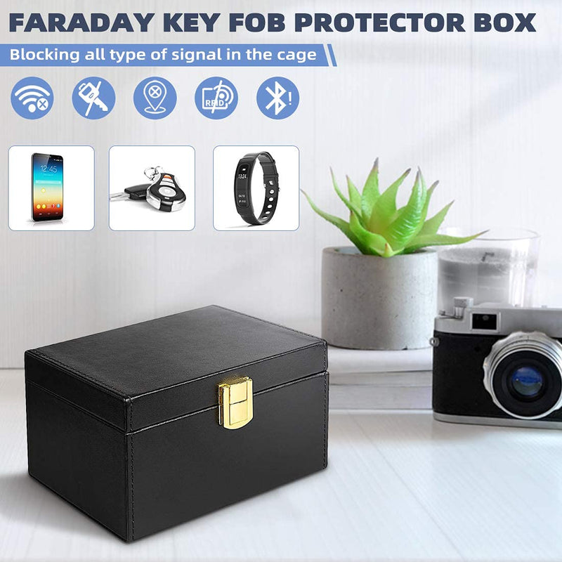 [Australia - AusPower] - Samfolk Faraday Box for Car Keys, Car Key Signal Blocking Box, Keyless Entry Car Key Safe Protector RFID Key Box RFID Anti-Theft Signal Blocking Cages M 