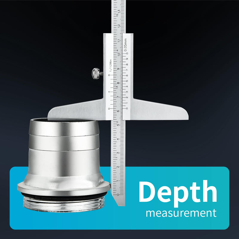 [Australia - AusPower] - 0-150mm Depth Vernier Caliper Micrometer Measuring Tool, 0.02mm Resolution,Carbonsteel Caliper Measuring Tool, DRINYOUNG (0-150/128in Depth Caliper) 0-150/128in （depth caliper） 