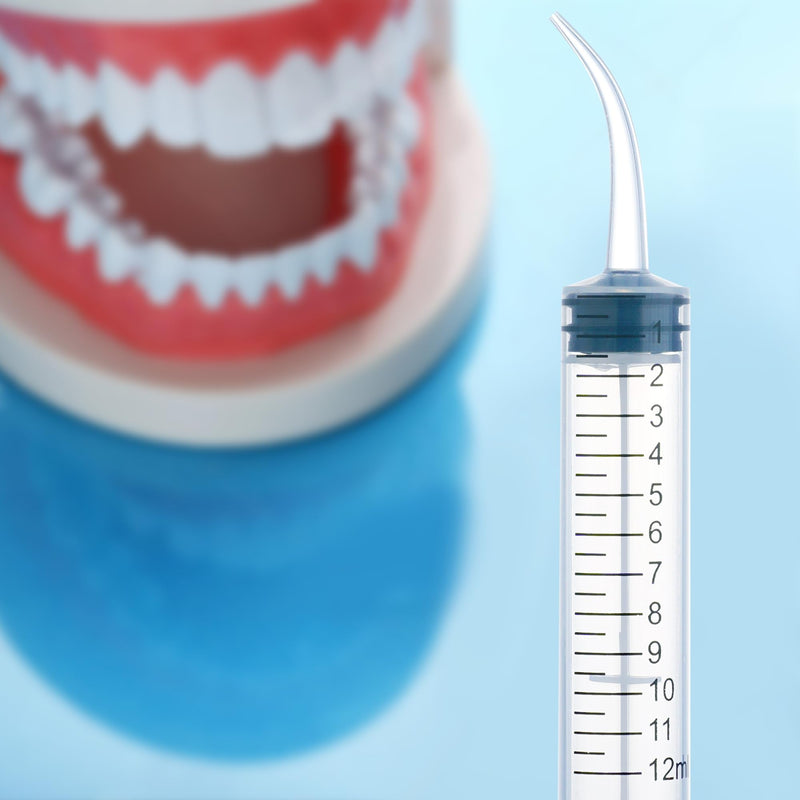 [Australia - AusPower] - 7Pack Wisdom Teeth Syringe, 12ml/cc Dental Syringe with Curved Tip & Measurement, Curved Dental Irrigation Syringe, Disposable Sealed for Dental Care, Oral Tonsil Stone, Feeding, Liquid Injection 7.0 