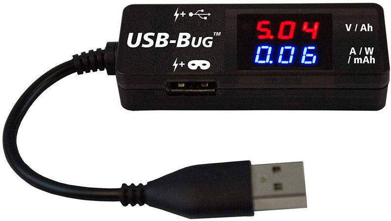 [Australia - AusPower] - Triplett USB-Bug Dual-Output Inline USB-A Tester with Data Masking Port 