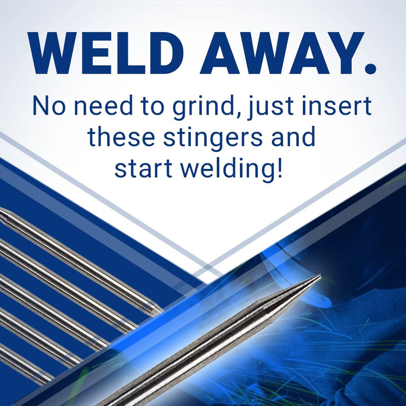 Pre-Ground TIG Tungsten Sharpened Electrodes Blue 2% Lanthanated 5-Pack (3/32" x 1.5") 3/32" Blue (2% Lanthanated)