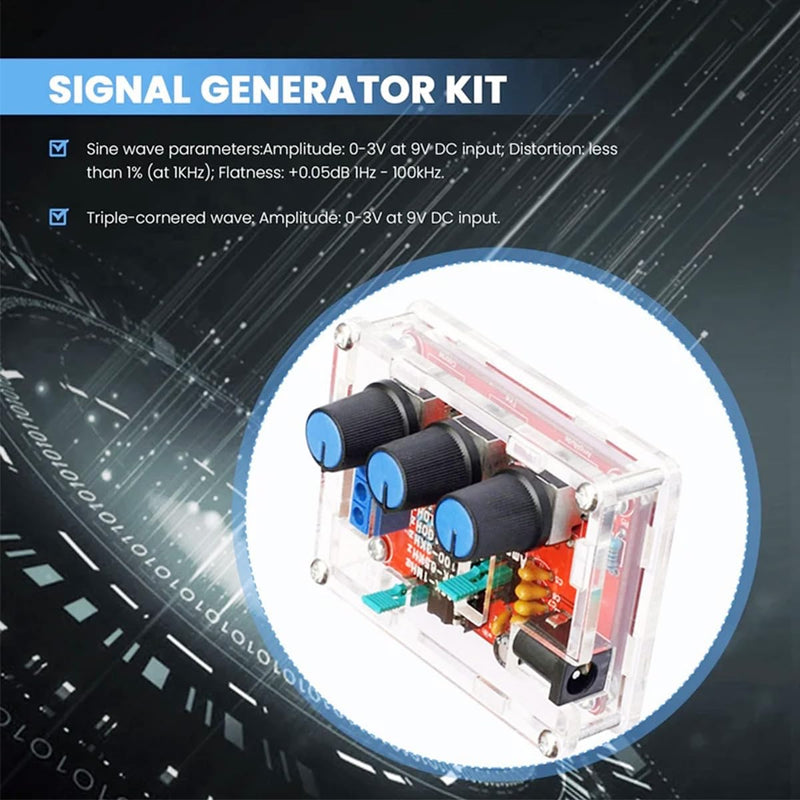 [Australia - AusPower] - DAOKAI XR2206 Signal Generator Module, High Precision Function Signal Generator, Frequency 9-12V DC, Input Sine/Triangle/Square, Output 1Hz-1MHz, Adjustable with DC Plug Cable 