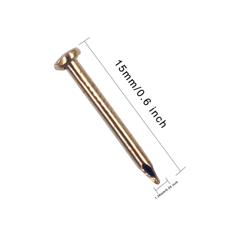 [Australia - AusPower] - Hardware Nail Assortment Kit (300pcs), Brass Plated Nails for Hanging Pictures (15MM) 15MM 
