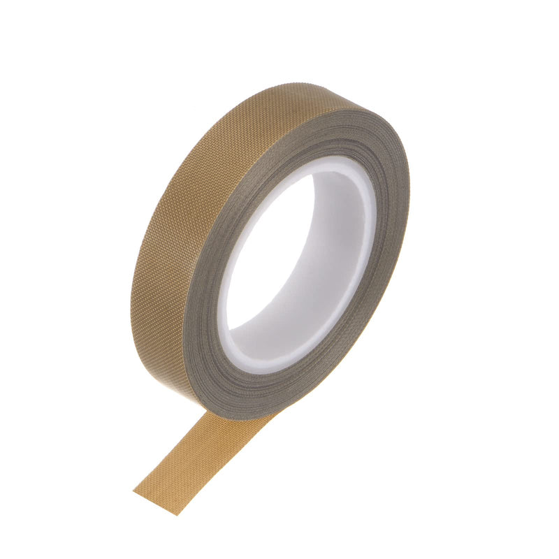 HARFINGTON Fabric PTFE Tape Roll, 0.5" x 33 ft High Temperature PTFE Adhesive Tape 0.18mm Thickness for Vacuum Sealer Machine Hand Impulse Sealers, Brown