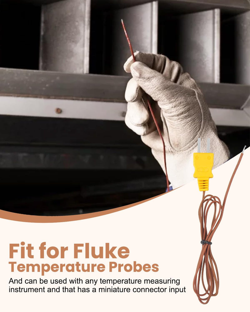 [Australia - AusPower] - 80PK-1 K-Type Bead Temperature Probe Fit for Fluke thermocouple Meters, 1M Length High Accuracy 