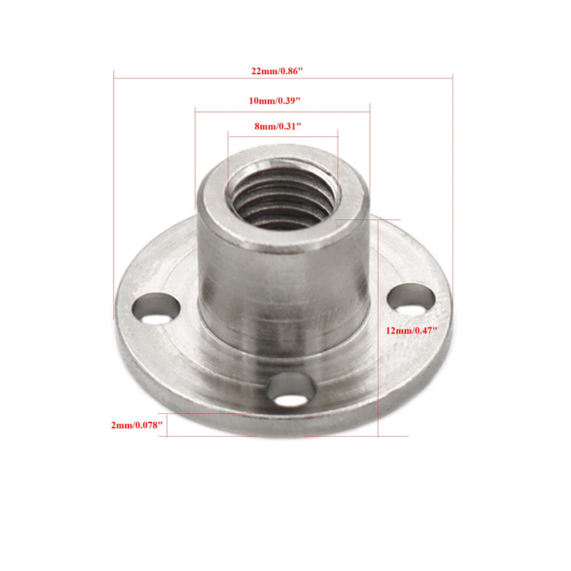 [Australia - AusPower] - 4Pcs M8 Flange Coupling Connector, Threaded Shaft Gear Motor Flange Nut DIY Coupling Screw Guide shaft Support for The Motor 4 