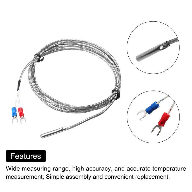 [Australia - AusPower] - MECCANIXITY E Type Thermocouple Temperature Sensor Probe 4x30mm 6.6ft Wire 0 to 600°C(32 to 1112°F) Stainless Steel 