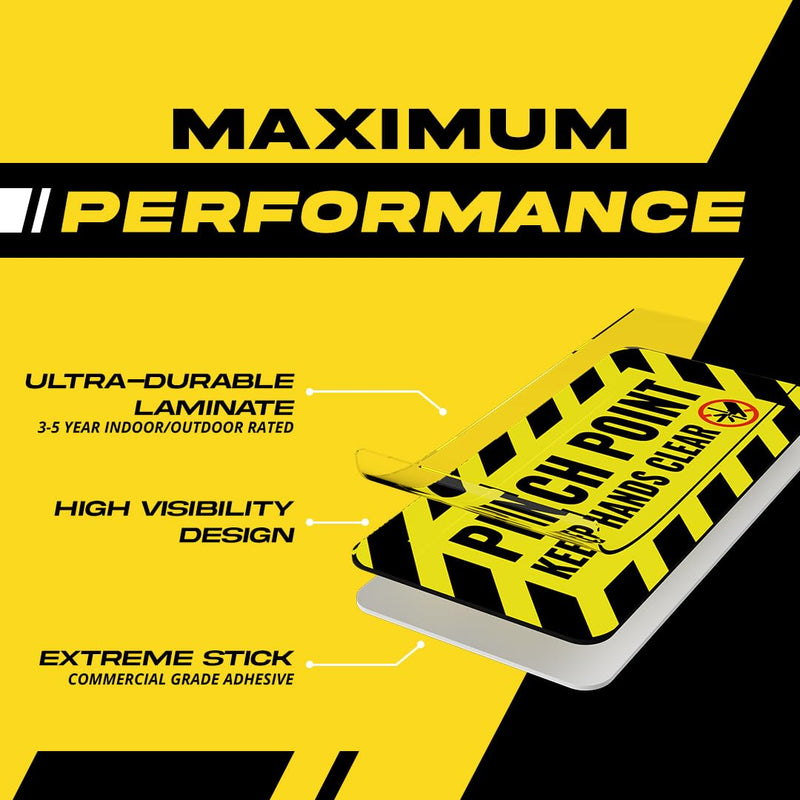 [Australia - AusPower] - Pinch Point Stickers (small) | Pinch Point Warning Sticker| Safety Label | Powered Machinery and Equipment - Heavy-Duty, Ultra Durable – USA Made (2x1 inch), 20 Labels 20-Pack 