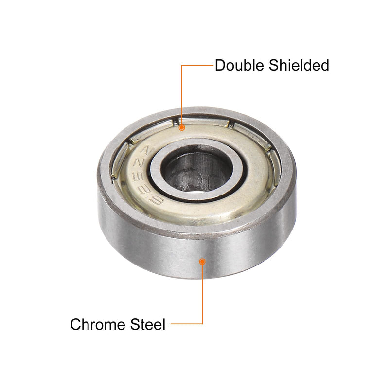 [Australia - AusPower] - uxcell 15pcs 625ZZ Deep Groove Ball Bearings 5mm Bore 16mm OD 5mm Thick Carbon Steel Double Shielded ABEC3 Z1 Bearing for Motors 5mm x 16mm x 5mm 15 